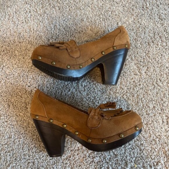 Y2K Unionbay Nicolette Platform Wood Heel Studded Pumps size 8.5 - Picture 2 of 6